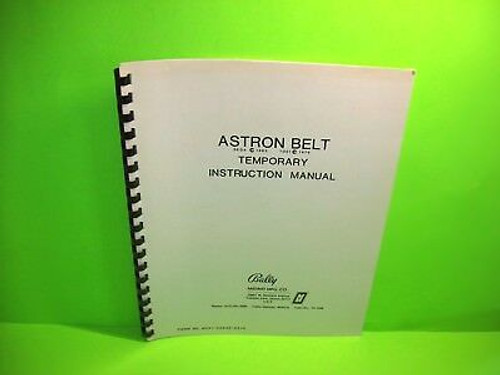 Bally Midway ASTRON BELT Original TEMPORARY Video Arcade Game Instruction Manual