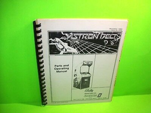 Bally Midway ASTRON BELT Original Video Arcade Game Parts & Operation Manual '83