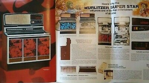 Wurlitzer Super Star Jukebox Flyer Vintage Original Phonograph Foldout 14" x 10"