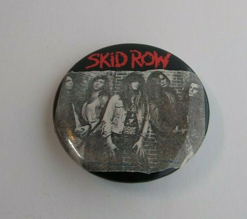Skid Row Original Vintage 1989 Badge Button Pin Unused Pinback Heavy Metal