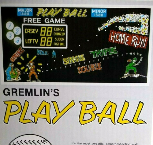 Gremlin Play Ball Arcade Flyer 1972 Original Retro Wall Game Artwork 8.5" x 11"