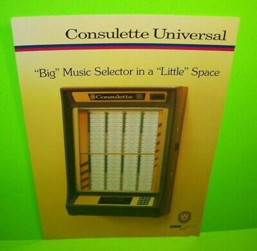 NSM Consulette Universal Original 1987 German Phonograph Jukebox Music Flyer