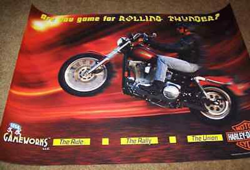 Sega Harley Davidson Arcade POSTER 1997 Original Video Game 30 X 22 Motorcycle