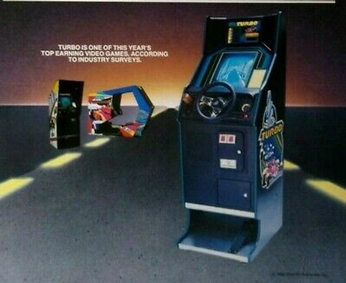 Turbo Mini Arcade Flyer Vintage 1982 Original Video Game Art Promo 8.5" x 11"