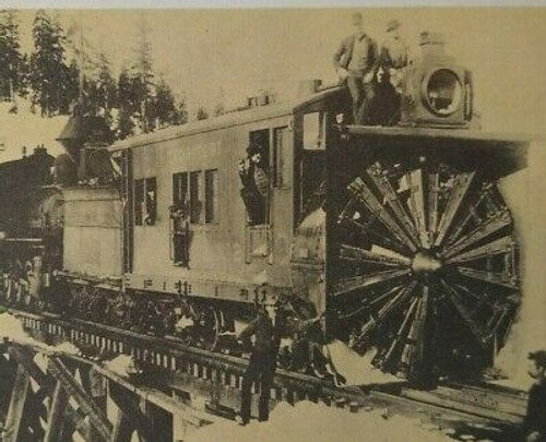 Southern Pacific Rotary Snowplow Vintage Railroad Card Locomotive Train #24