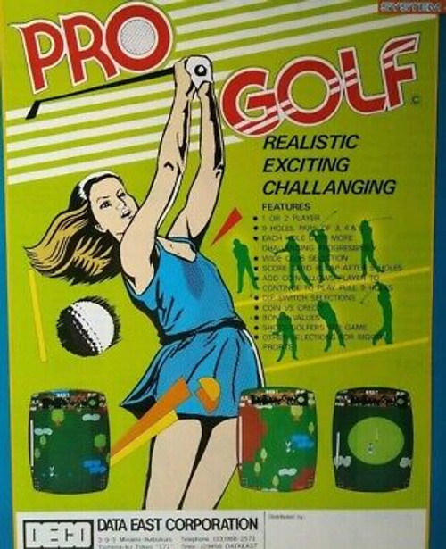 Pro Golf Arcade Flyer Data East Japan Version 1981 Deco Video Game Art 8.25 x 11