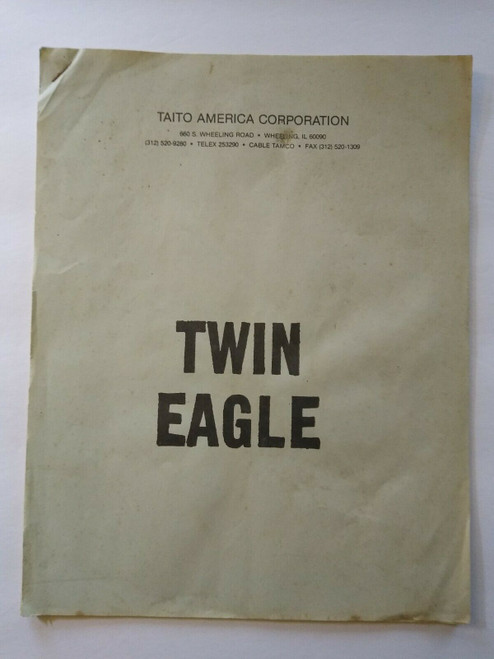 Taito Twin Eagle Arcade Game MANUAL 1988 Video Game Repair Instructions