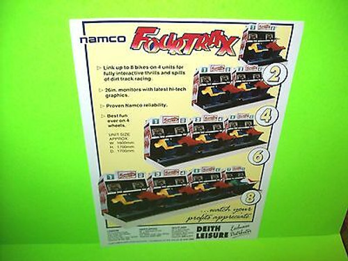 Namco FOUR TRAX Original NOS 1989 Video Arcade Game Promo Flyer Rare UK Version