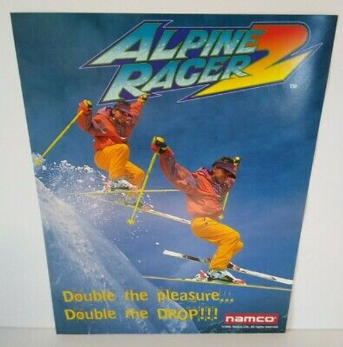 Namco Alpine Racer 2 Arcade FLYER Original 1996 NOS Video Game Skiing Sports Art