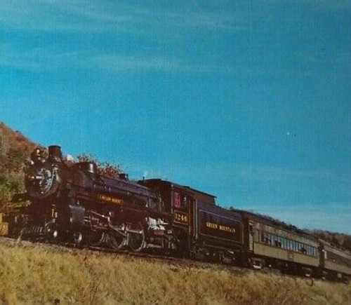 Railroad Postcard Green Mountain 1246 Locomotive Steam Train Audio Visual RP409