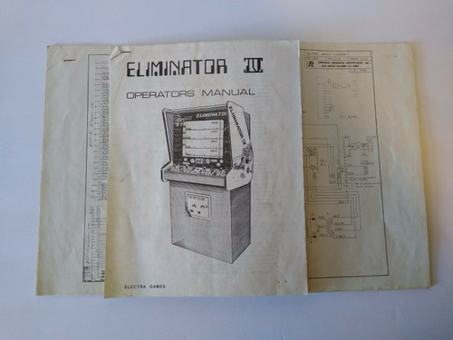 Eliminator IV Arcade MANUAL & Schematics 1976 Early Obscure Video Game Paperwork