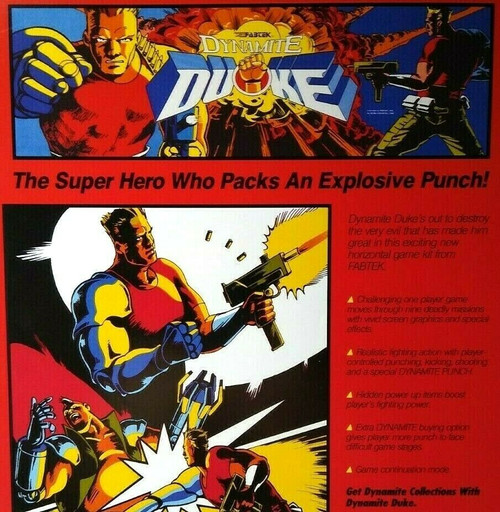 Dynamite Duke Arcade Flyer Original 1989 Video Game Combat Artwork 8.5" x 11"