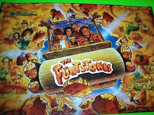 Williams The Flintstones Pinball Machine Translite Game Art Original NOS 1994 Williams The Flintstones Pinball Machine Translite Game Art Original NOS 1994