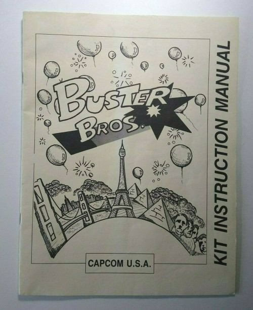 Buster Bros Capcom Original Video Arcade Game Service Instruction Manual 1989