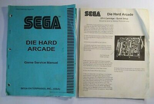 Die Hard Arcade Manual Sega Original Service Repair Video Game Paperwork 1996