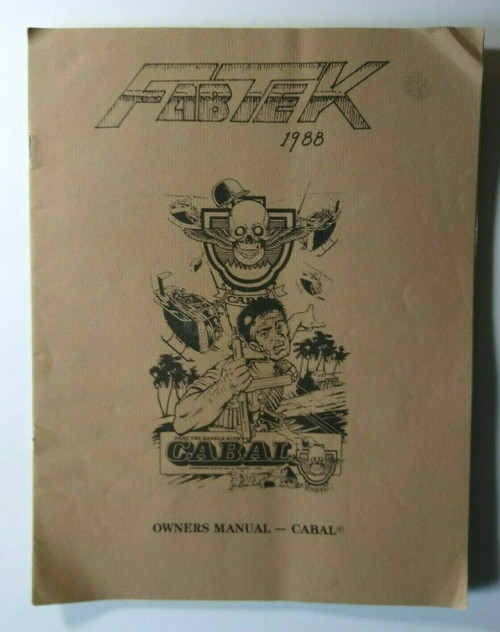 Cabal Arcade Game Service Manual Fabtek Video Game Owners Repair Guide 1988