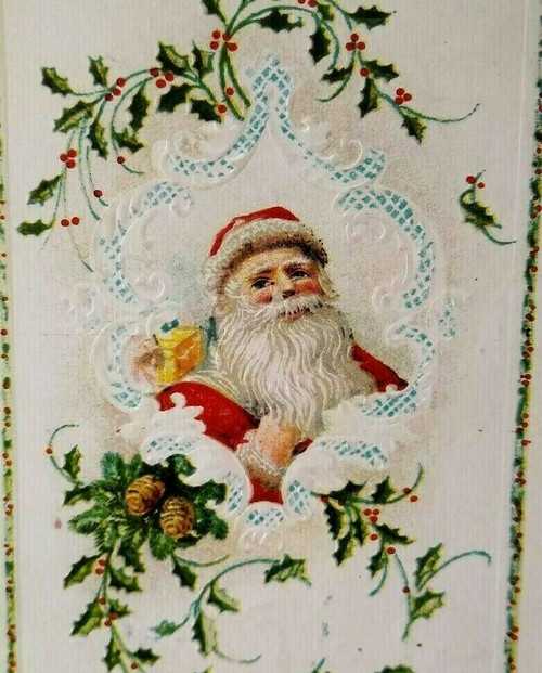 Santa Claus Father Christmas Postcard Fancy Barton & Spooner S. 684 Embossed