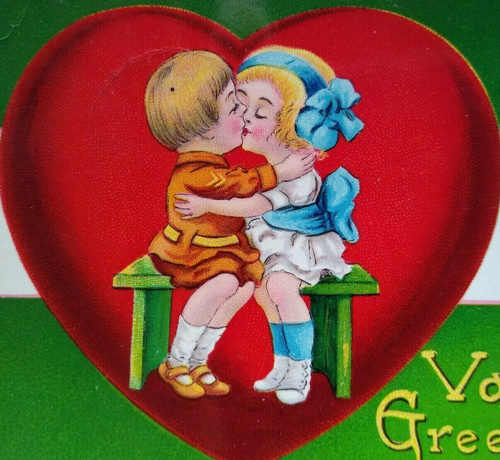 Valentines Day Postcard Gel Barton & Spooner Series 7130 Emaus PA 1910 Vintage