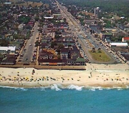 Rehoboth Beach Delaware Postcard Beach Buildings Arial Atlantic Ocean Unused