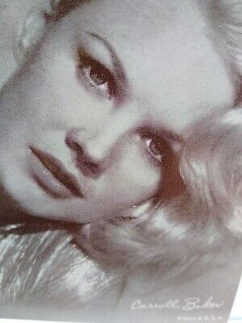 Carol Baker Sexy Close Up Postcard Unused Vintage American Actress NOS Unused