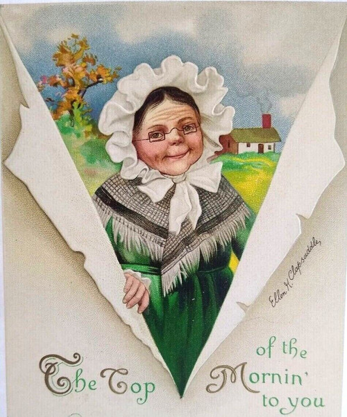 St Patricks Day Postcard Signed Ellen Clapsaddle Victorian Women Unused 1912