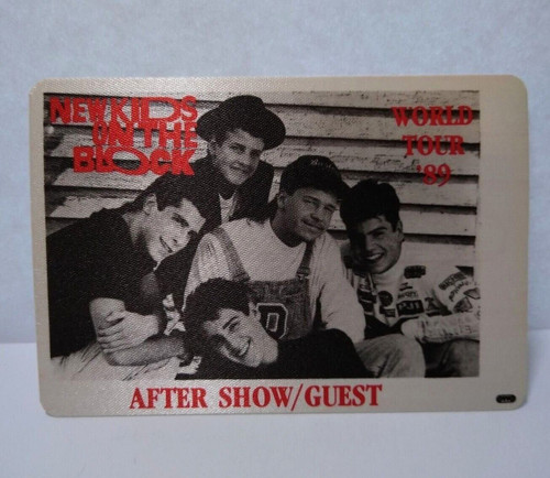 New Kids On The Block 1989 Cloth Backstage Pass Original Pop Music World Tour