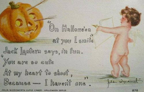 Vintage Halloween Postcard Cupid Angel Julia Woodworth 1913 Series 878 Pikeville