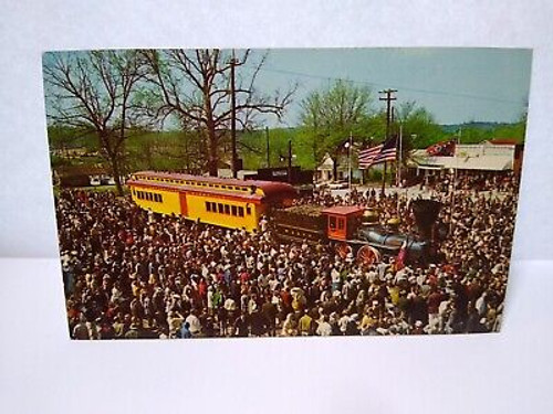 Railroad Postcard Big Shanty Kennesaw Georgia General Locomotive Train Big Crowd