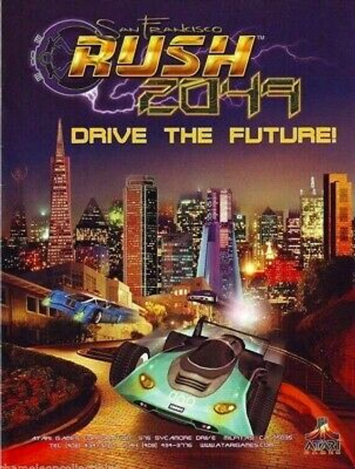 San Francisco Rush 2049 Arcade Flyer Original Atari NOS Video Game Brochure Art