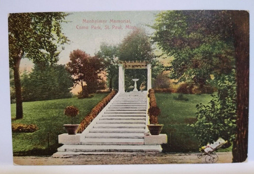 St Paul Minnesota Postcard Manheimer Memorial Como Park Baby Carriage Germany