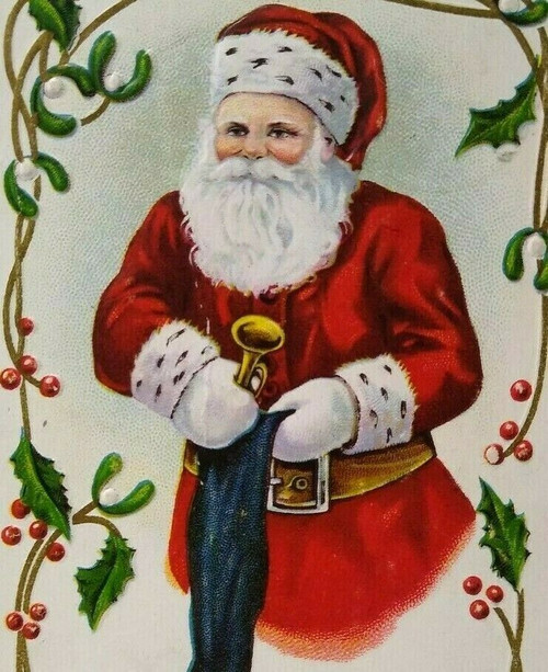 Santa Claus Saint Nicholas Father Christmas Horn Stocking Stecher Series 314 E