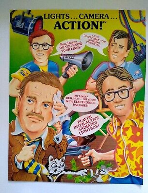 Lights Camera Action Pinball Flyer Original Vintage 1989 Art 8.5" x 11" Retro