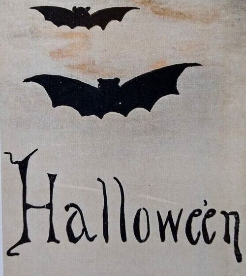 Halloween Postcard Flying Bats FA Owen 202 F Original Gothic Unused Vampire