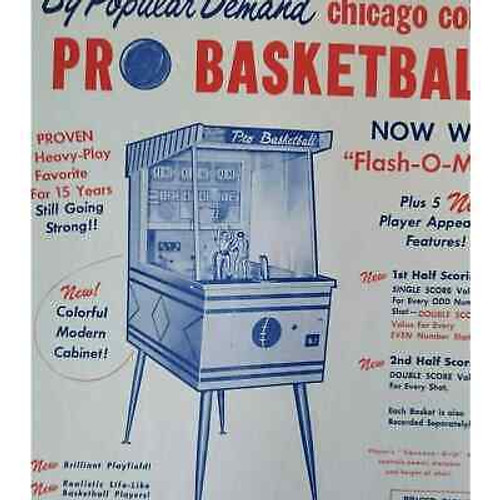 Pro Basketball Arcade FLYER Original 1961 Manikin Mannequin Mechanical