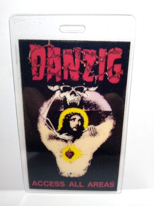 Danzig Backstage Pass Plastic Laminated 1989 Original Heavy Metal Rock Misfits