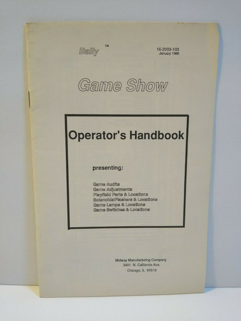 Game Show Pinball Machine Handbook Original 1990 Vintage Game Mini Booklet