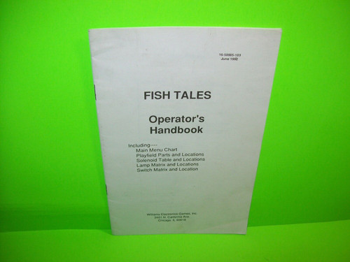 Fish Tales Pinball Machine Handbook Original 1992 Vintage Game Mini Booklet