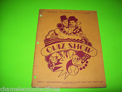 QUIZ SHOW ATARI 1976 ORIGINAL VIDEO ARCADE GAME OPERATION SERVICE PARTS MANUAL