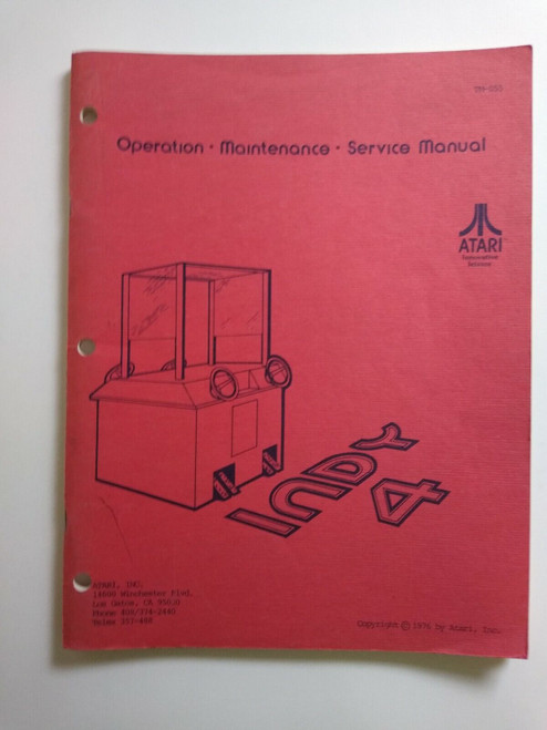 Atari Indy 4 Arcade MANUAL Original Video Game Service Repair Schematics 1976