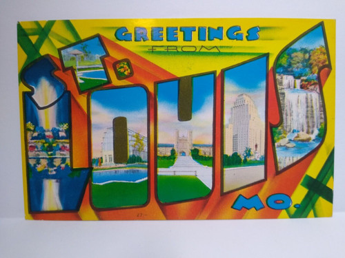 Greetings From St Louis Missouri Large Big Letter Postcard Chrome Metropolitan Greetings From St Louis Missouri Large Big Letter Postcard Chrome Metropolitan