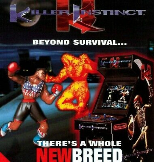 Killer Instinct Arcade FLYER 1994 Original NOS Video Game Artwork 8.5" x 11"