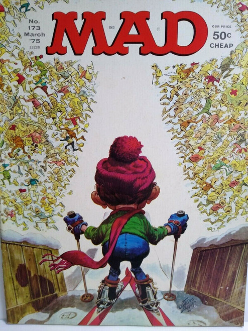 MAD Magazine March 1975 No 173 Alfred Skiing Down Slope Cover Comic Gift For Dad