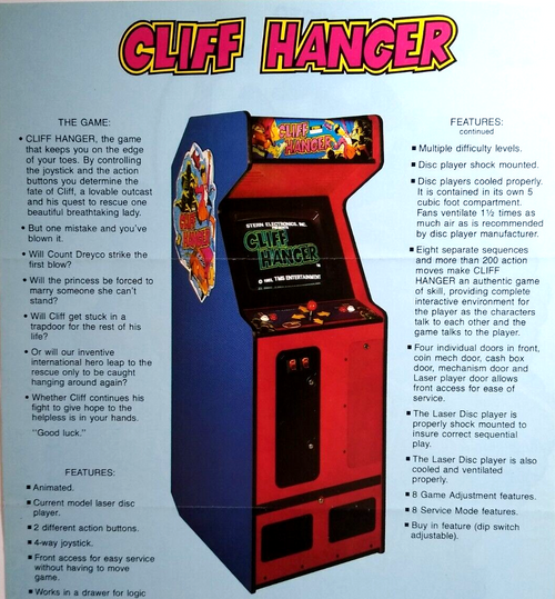 Cliff Hanger Arcade Flyer Original 1983 Video Game Retro Art 8.5" x 11" Laser