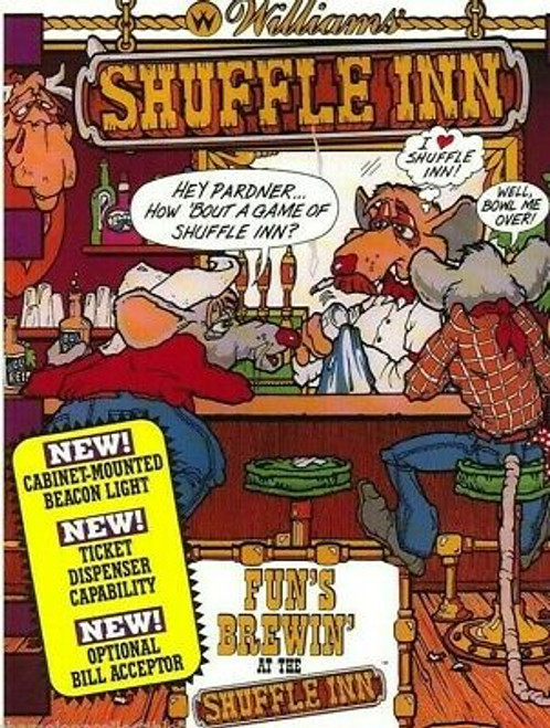 Shuffle Inn Arcade FLYER Original NOS Williams Bowling Game Artwork Sheet 1989