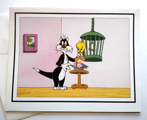 Sylvester & Tweety Birds Anonymous Greeting Card 1992 Unused Cartoon Artwork Cat
