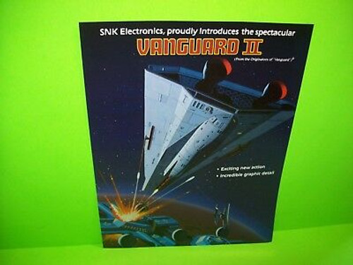 VANGUARD II Arcade Flyer SNK 1984 Original NOS Video Game Artwork Space Age Art