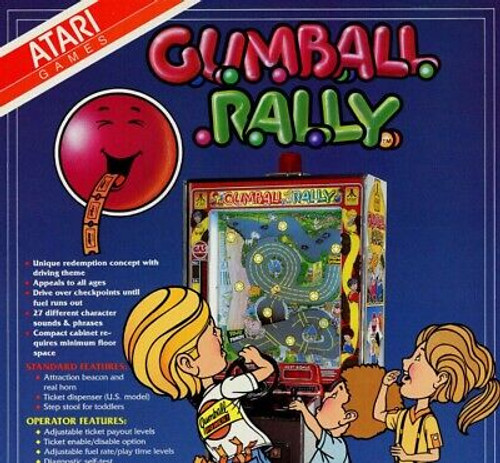Gumball Rally Arcade FLYER 1990 Original NOS Redemption Game Paper Artwork Gumball Rally Arcade FLYER 1990 Original NOS Redemption Game Paper Artwork