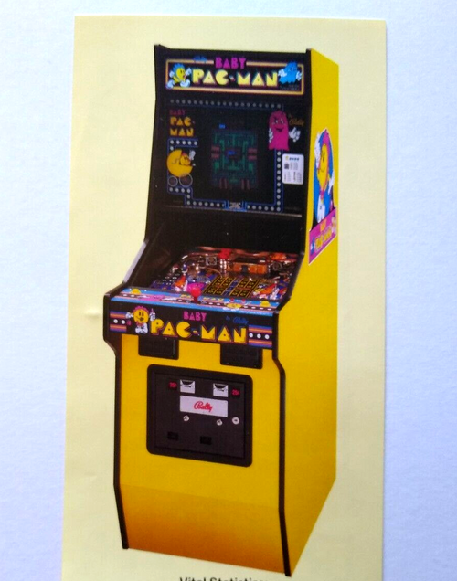 Baby Pac-Man Mini Pinball FLYER 1982 Original Arcade Artwork Promo Vintage Retro