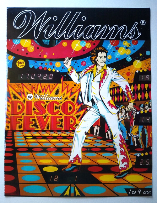 Disco Fever Pinball Flyer Original Vintage 1978 Retro Groovy Dancing DETACHED