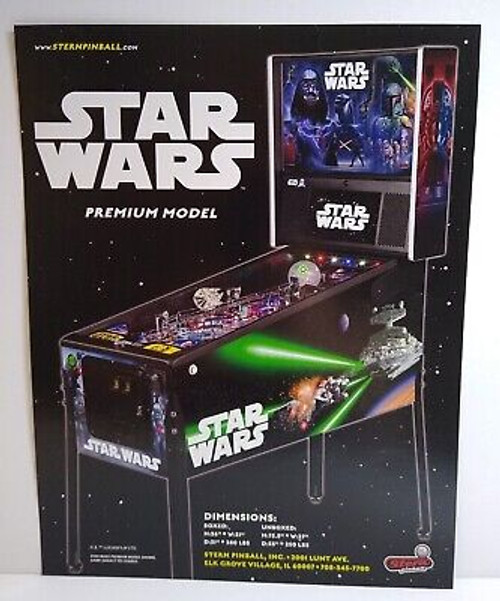 Star Wars Premium Edition Pinball FLYER Original Artwork Space Sci-Fi 8.5" x 11"